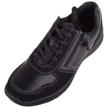 (UK2.5, Black) ABSOLUTE FOOTWEAR Easy Zip Up Lace Fastening Work Casual Trainers Pumps Sneakers