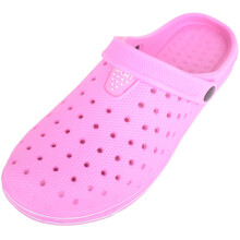 (UK7, Pink) ABSOLUTE FOOTWEAR Slip On Garden Summer Pool Clogs Shoes, Adjustable Back Strap