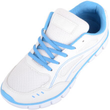 (UK6, White) ABSOLUTE FOOTWEAR Lightweight Lace Up Sports Gym Walking Running Trainers