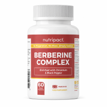 Berberine Supplement with Chromium Picolinate and Black Pepper - 60 Vegan Capsules (not Tablets) High Strength 500mg - Made in The UK