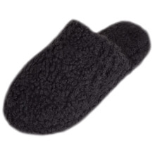 (UK3-4, Black) ABSOLUTE FOOTWEAR Slip On Lightweight Warm Winter Fluffy Open Back Cosy Mule Slippers