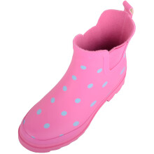 (UK7, Pink) ABSOLUTE FOOTWEAR Slip On Waterproof PVC Rain Winter Wellies Wellington Polka Dot Boots