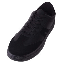 (UK8, Black) ABSOLUTE FOOTWEAR Lace Up Two Tone Casual Fashion Trainer