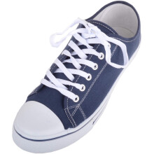 (UK8, Navy) ABSOLUTE FOOTWEAR Canvas Lace Up Trainers Sneakers Plimsolls with Rubber Toe Cap