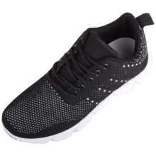 (UK8, Black) ABSOLUTE FOOTWEAR Easy Slip In Lace Up Breathable Mesh Sports Trainers