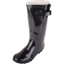 (UK8, Black) ABSOLUTE FOOTWEAR Slip On Waterproof Rubber Rain Winter Wellington Welly Boots