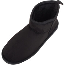 (UK7, Black) ABSOLUTE FOOTWEAR Easy Slip On Soft Faux Suede Ankle Boot