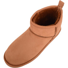 (UK6, Tan) ABSOLUTE FOOTWEAR Easy Slip On Soft Faux Suede Ankle Boot