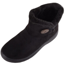 (UK6, Black) ABSOLUTE FOOTWEAR Lightweight Faux Suede Faux Fleece Slip On Zip Up Ankle Boots