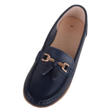 (UK4, Royal) ABSOLUTE FOOTWEAR Slip On Casual Leather Loafer / Deck / Boat Shoes / Sandals