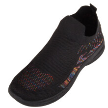 (UK7, Black) ABSOLUTE FOOTWEAR Lightweight Slip On Breathable Leisure Trainers Sneakers