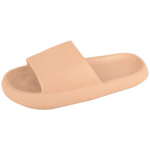 (UK5-6, Beige) ABSOLUTE FOOTWEAR Easy Slip On Summer Beach Open Toe Flip Flop Slider Sandal Mules