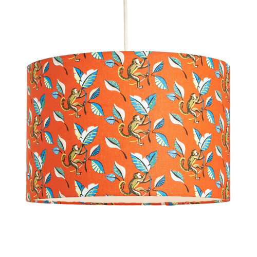 Litecraft Murphy Monkey Print Lampshade, Orange