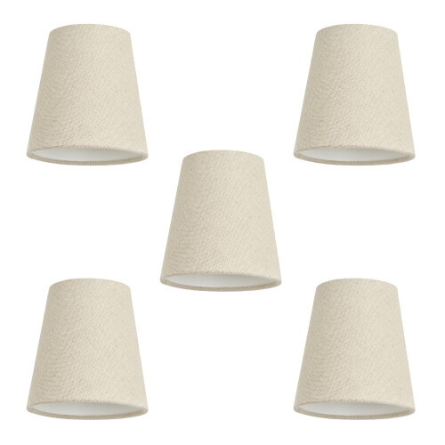 (5 Inch, 5 Pack) Litecraft Muriel Lampshade, Beige