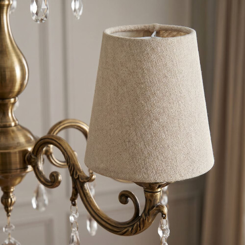 (5 Inch, 5 Pack) Litecraft Muriel Lampshade, Beige 1