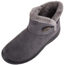 (UK6, Grey) ABSOLUTE FOOTWEAR Lightweight Faux Suede Faux Fleece Slip On Zip Up Ankle Boots