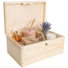(30 x 20 x 14 cm) Creative Deco Holzkiste mit Deckel und Schlüssel