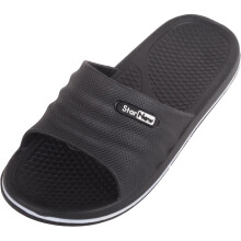 (UK4, Black) ABSOLUTE FOOTWEAR Easy Slip On Durable Summer Holiday Sports Slider Mules