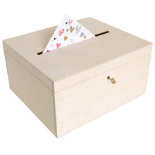 (Nicht personalisiert, Natur) Creative Deco Holzkiste mit Deckel Kartenbox Hochzeit