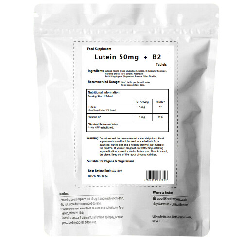 (120 Tabs ) Lutein 50mg & Vitamin B2 1