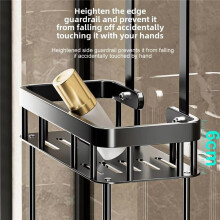 Bathroom Punch Free Wall-Mounted Storage Rack Shower Room over the Door Toiletries Organizer Bathroom Hanging Shelf 2 Layers