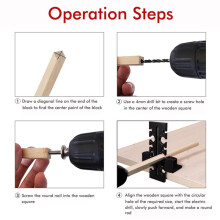 Electric Drill Round Rod Dowel Maker 7-18mm Adjustable Dowel Maker Jigs Woodworking Drill Milling Dowel Round Rod
