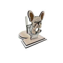 (A) Vertical Wooden Cat Paper Towel Holder, Freestanding Novelty Tissue Dispenser