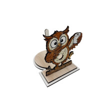 (D) Vertical Wooden Cat Paper Towel Holder, Freestanding Novelty Tissue Dispenser