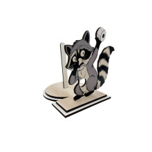 (E) Vertical Wooden Cat Paper Towel Holder, Freestanding Novelty Tissue Dispenser