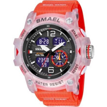 SMAEL Mens Digital Quartz Sports Dual-time Day Date Alarm Waterproof Stop-Watch