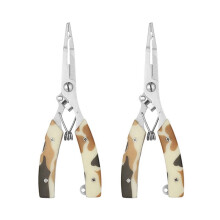 2pcs Fishing Pliers Fishing Gripper Remover Split Ring Pliers Stainless Steel Pliers Camouflage Gray