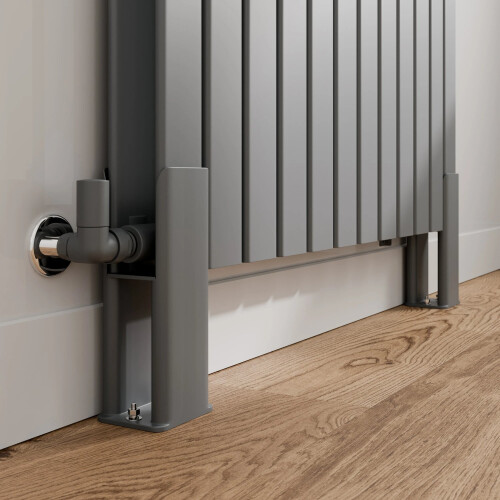 Floor Mounting Radiator Leg Kit Support for Double Flat Panel Radiators, Anthracite Grey 2