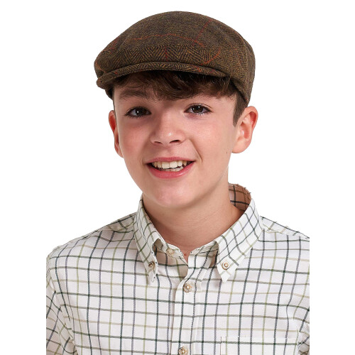 JACK PYKE Jack Pyke Junior Wool Blend Flat Cap Tweed Brown L/XL