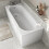 Bathroom Single Ended 1700x700mm Curved Bath Side End Panel Acrylic White Modern 1
