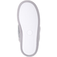 (UK7-8, Grey) ABSOLUTE FOOTWEAR Slip On Open Back Faux Fur Slipper with Faux Fur Trim