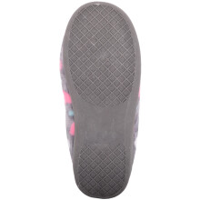 (UK3, Grey) ABSOLUTE FOOTWEAR Easy Slip On Soft Wide Fit Moccasin Style Heart Design Slippers