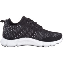 (UK4, Black) ABSOLUTE FOOTWEAR Easy Slip In Lace Up Breathable Mesh Sports Trainers