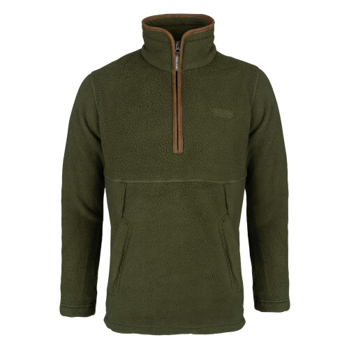 JACK PYKE JACK PYKE Mens Half Zip Sherpa Fleece Pullover Olive Medium