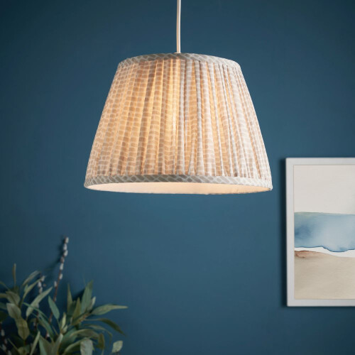 Litecraft Hedley Ruched Pleated Lampshade, Sage 1