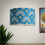 (Blue) Litecraft Linzy Leaf Print Drum Lampshade 2