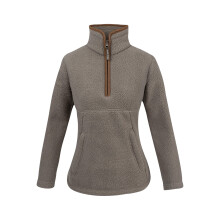 JACK PYKE Ladies Half Zip Sherpa Fleece Pullover Shiitake X-Large