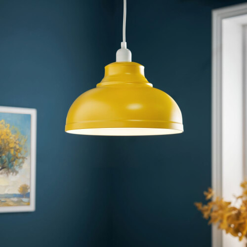 (Single) Litecraft Essie Pendant & Shade, Ochre 1
