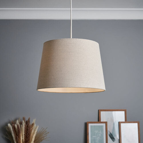 (14 Inch, Single) Litecraft Muriel Lampshade Beige 1