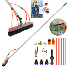 24ft Window cleaning Pole Water Fed Telescopic Hose Fed Cleaner Brush