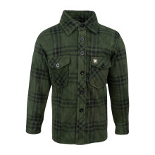JACK PYKE Junior Polar Fleece Shirt Green Check X-Large