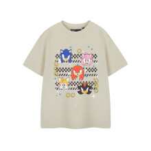 (5-6 Years) Sonic the Hedgehog Short Sleeved T-Shirt (Boys Beige)