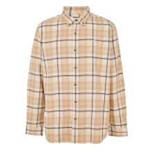 (L, Angora) Timberland Mens Checked Casual Button-Down Shirt