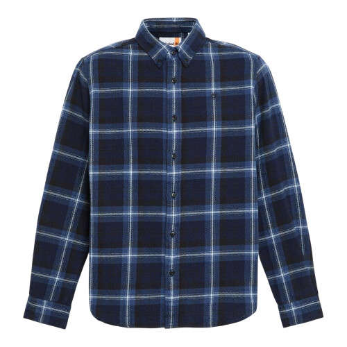 Timberland (S, Peacoat) Timberland Mens Checked Casual Button-Down Shirt