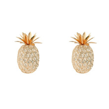 2X Crystal Fruit Ornaments Bling Rhinestone Shape Miniatures Snow Pear Crafts Home Decoration Photography Props B