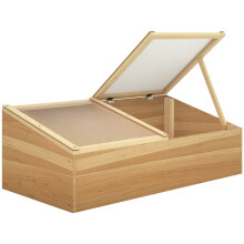 Wooden Cold Frame Greenhouse, Independent Openable Top Covers for Flowers, Vegetables, Plants, 100 x 50 x 36 cm, Natural